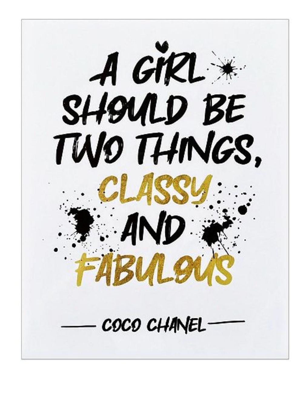 Coco Chanel ‘Classy and Fabulous' Wall Decor